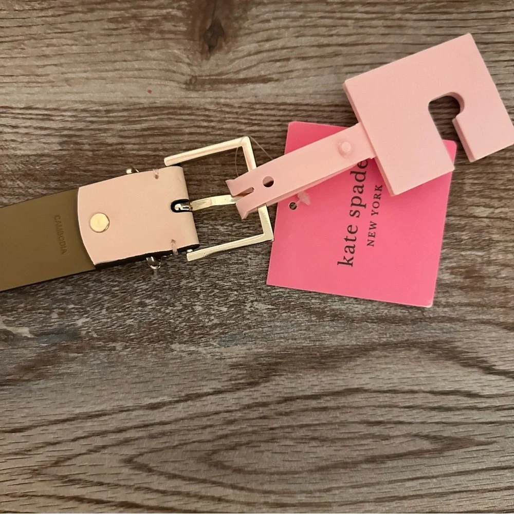 Kate Spade New York Daisy Loop Leather 32MM Belt, Pink Shadow